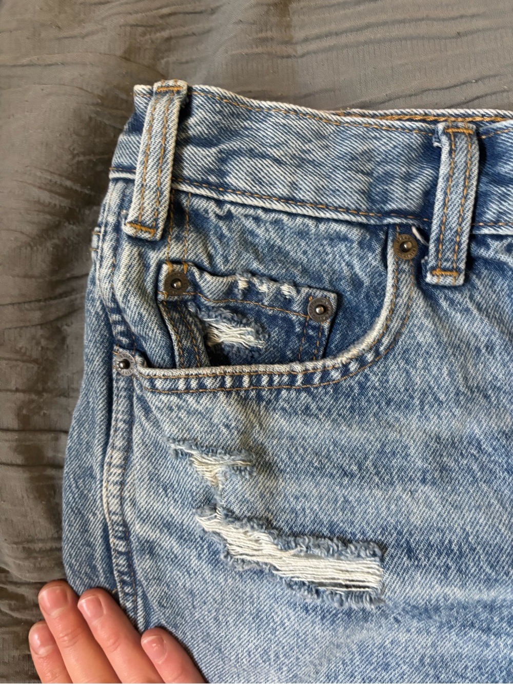 Universal Thread Light Blue Denim Jean Shorts with Raw Hem - Picture 2 of 6